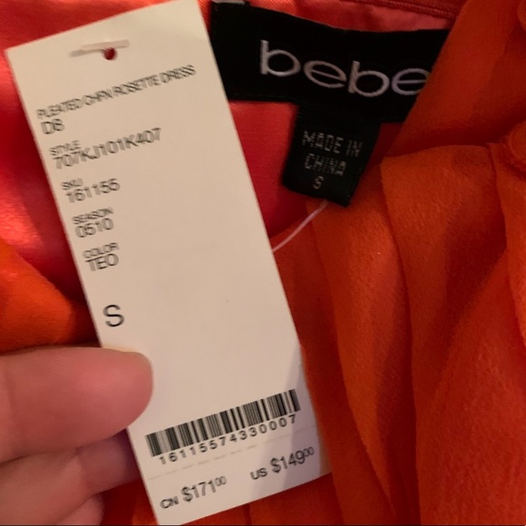 NWT sz small Bebe orange mini dress - Picture 4 of 4